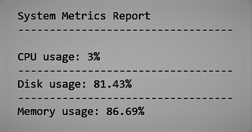 System Metrics